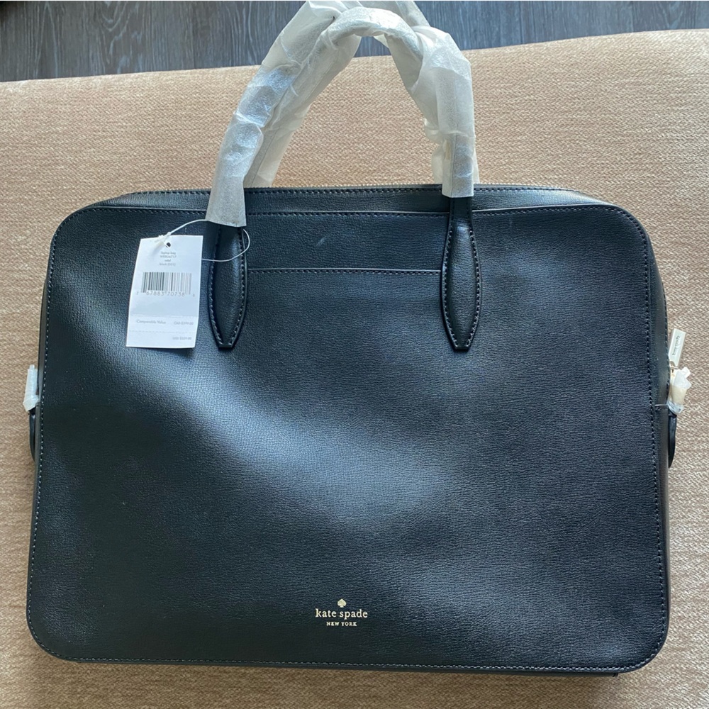 Kate Spade Black Leather Briefcase / laptop bag